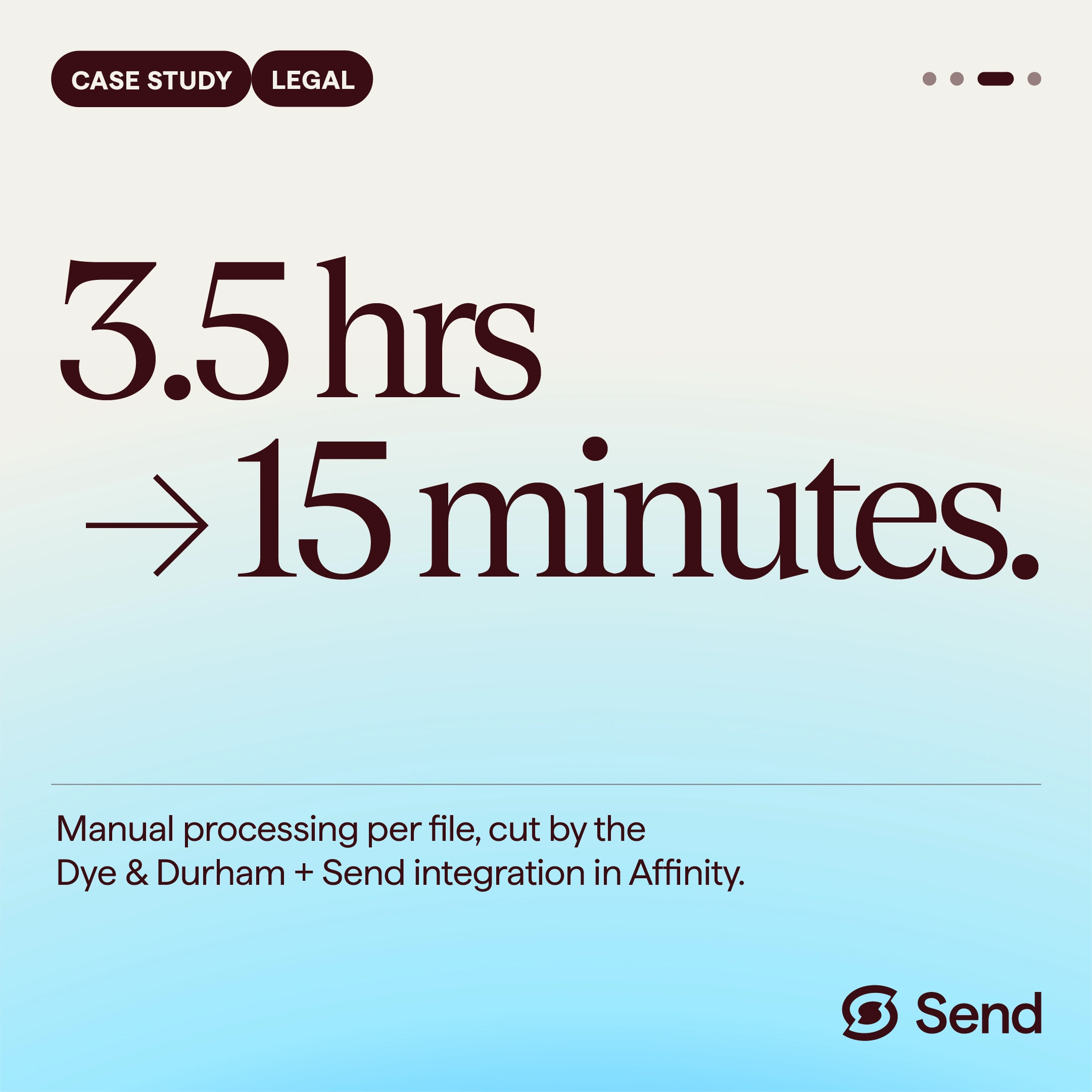 Send Payments processing time reduction typography